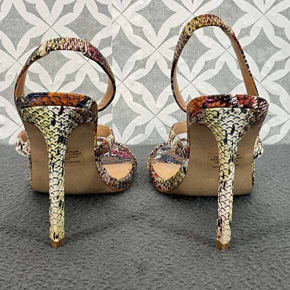 Steve Madden Gracey Rainbow Snake Open Toe Ankle Strappy 3"mHeels Women 10M - Picture 9 of 12